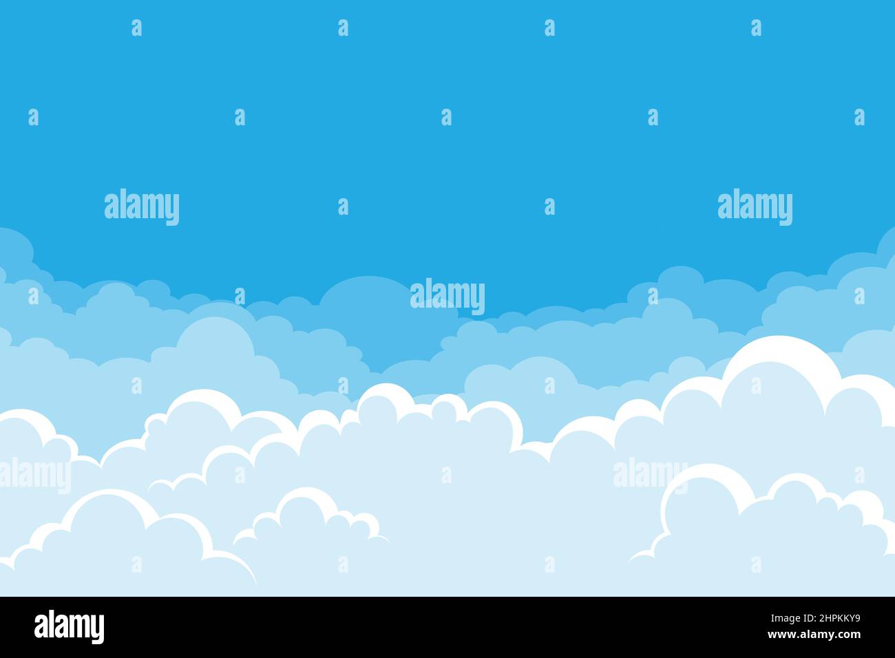 vector illustration of blue sky with white clouds background Stock ...