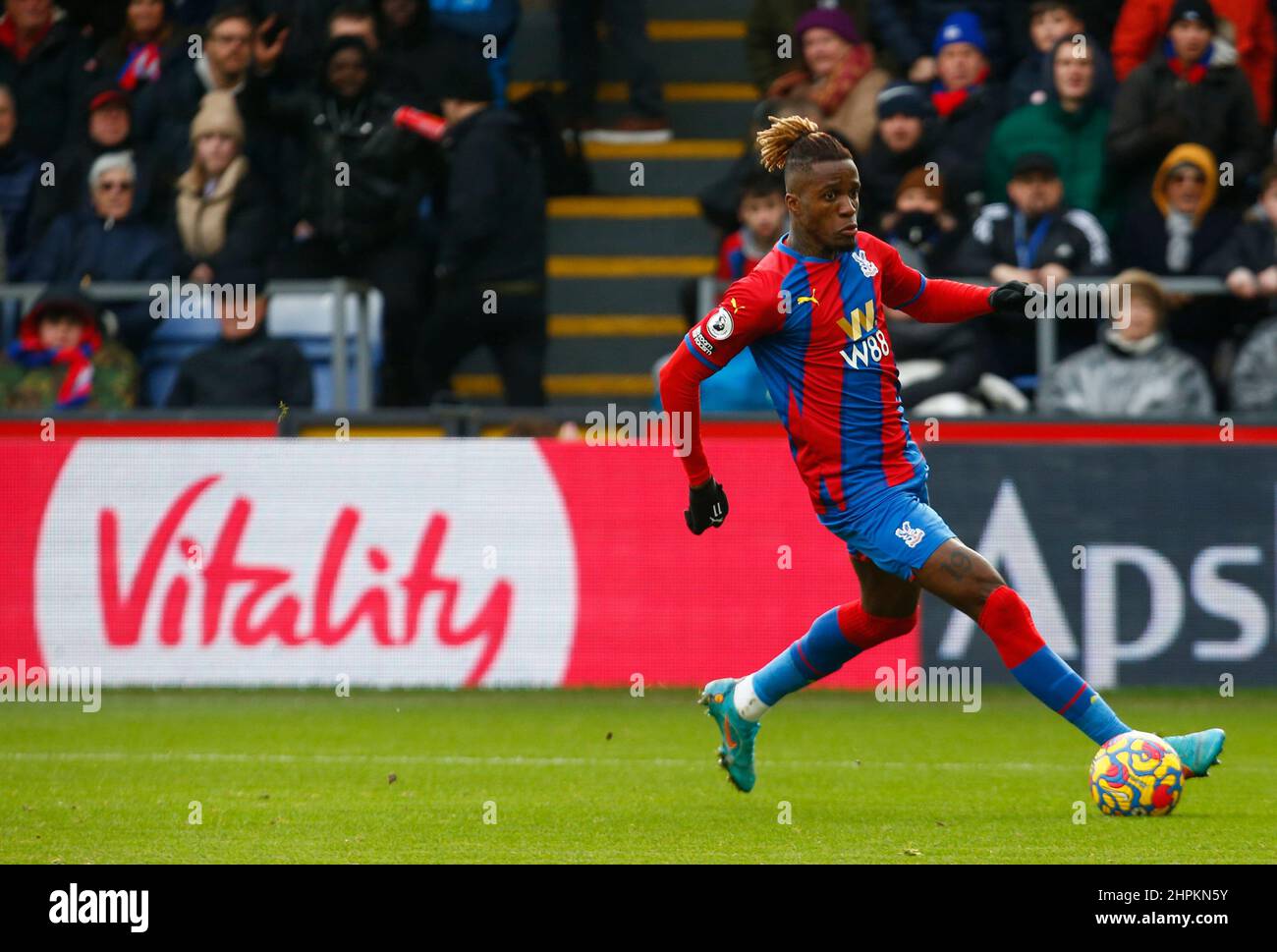 LONDON, United Kingdom, FEBRUARY 19: Crystal Palace's Wilfried Zaha ...