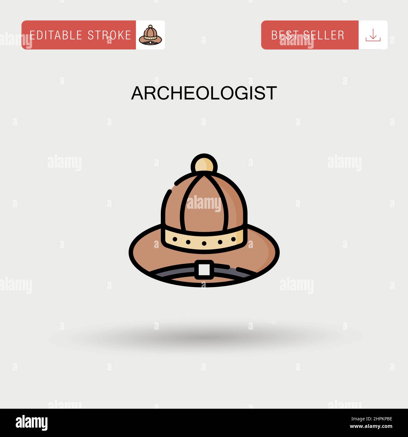 Archeologist Simple vector icon. Stock Vector