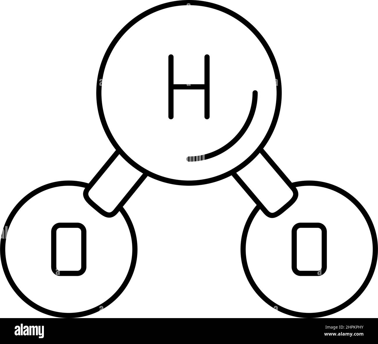 h2o water molecule line icon vector illustration Stock Vector Image