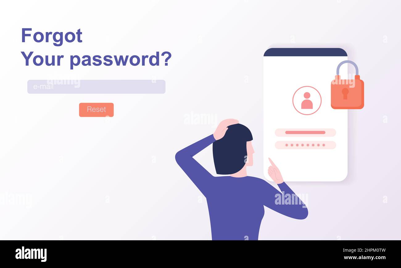 Forgot Password Vector Template For Web Banner Stock Vector Image 