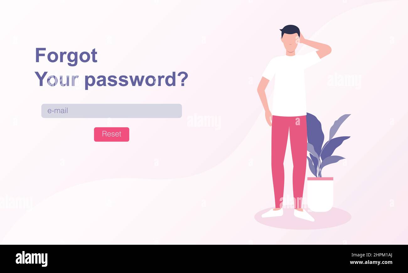 Lose password. Vector template for Web banner. Stock Vector