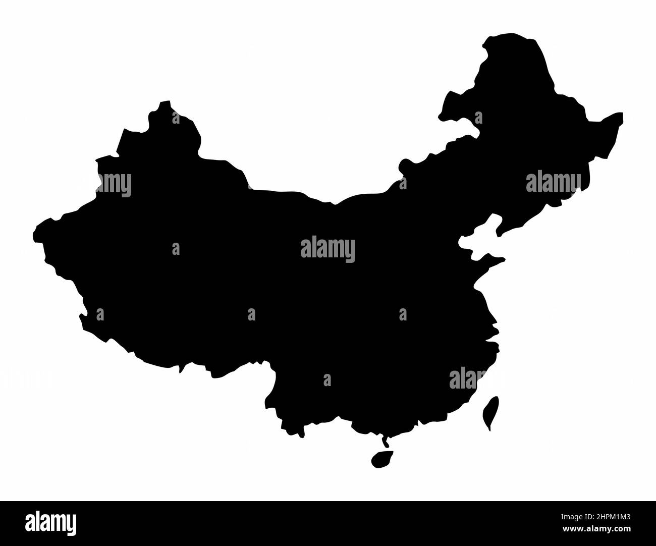 China silhouette map isolated on white background Stock Vector