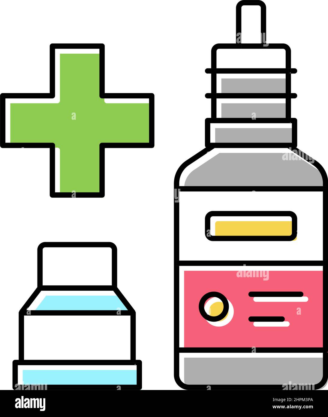 nasal or eye drops homeopathy color icon vector illustration Stock Vector