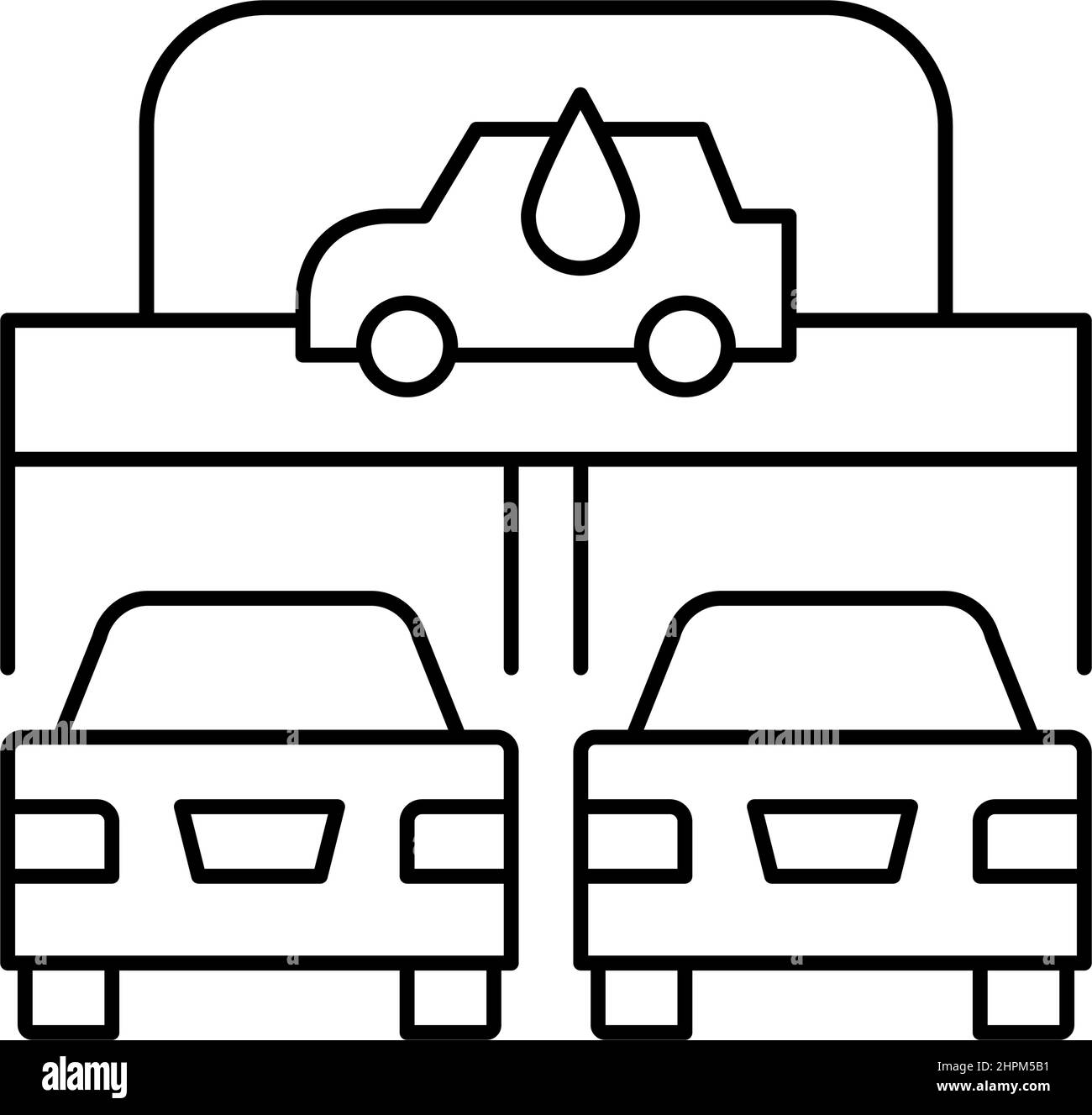 automatically car wash service line icon vector illustration Stock ...
