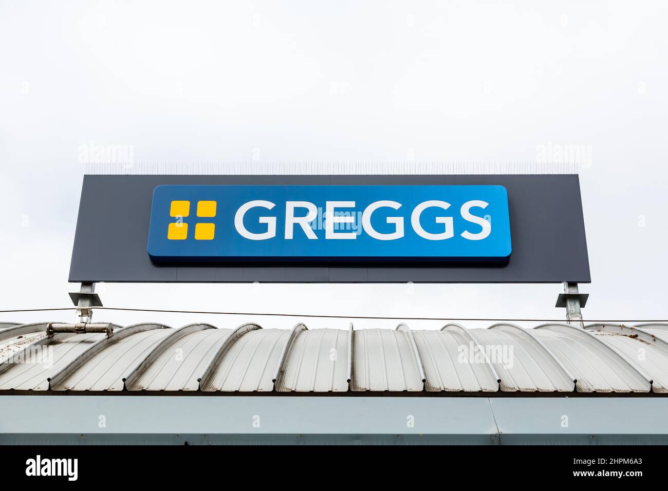 Greggs Bakers sign, Scotland, UK Stock Photo