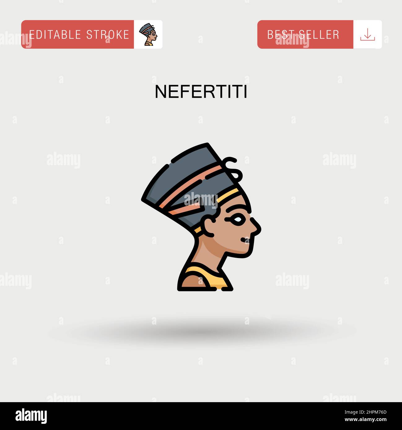 Nefertiti Simple vector icon. Stock Vector