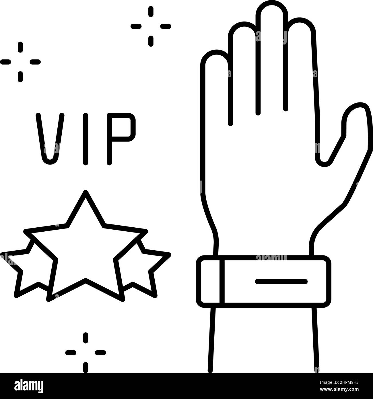 vip bracelet for concert visitor line icon vector illustration Stock ...