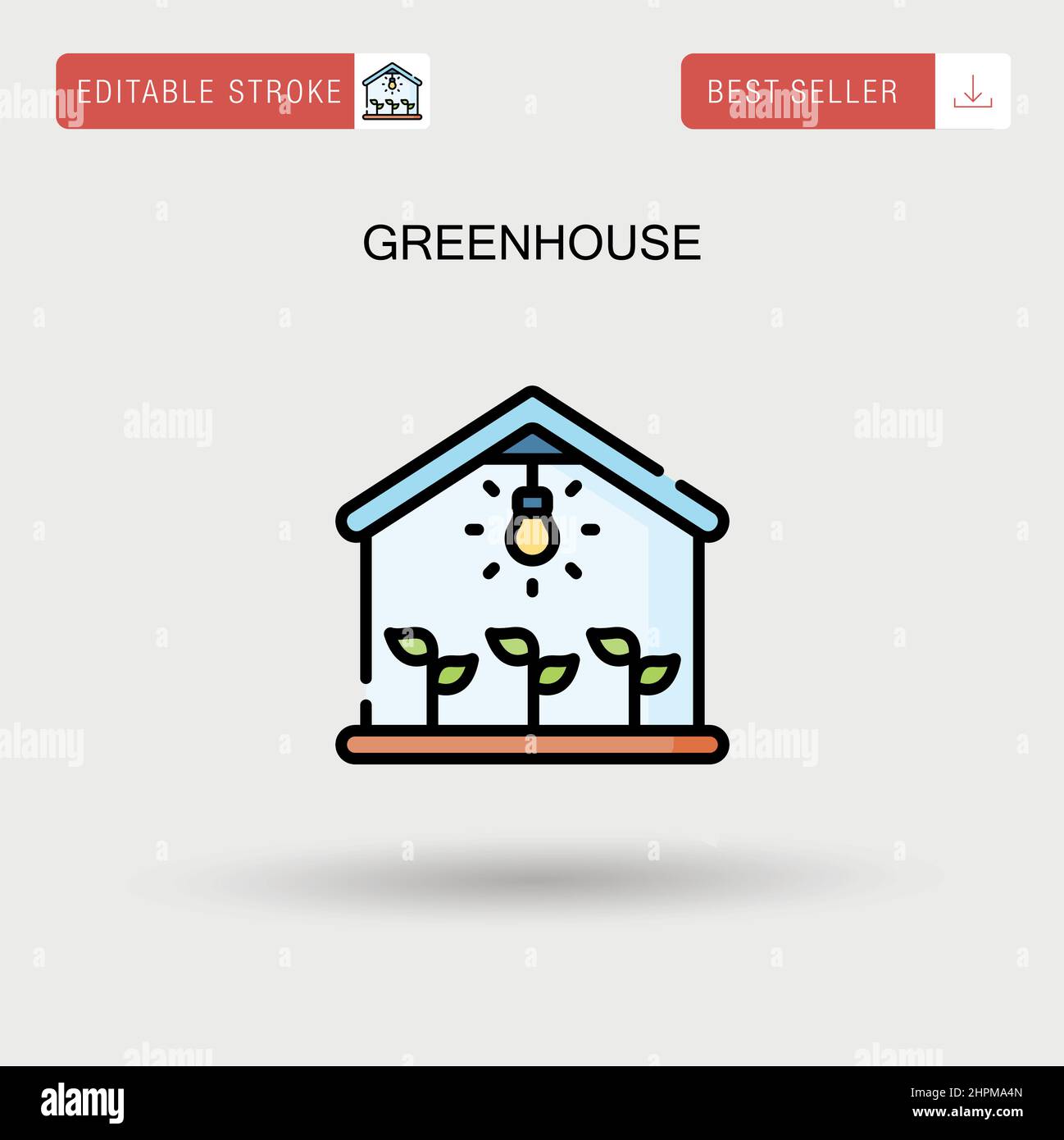 Greenhouse Simple vector icon. Stock Vector