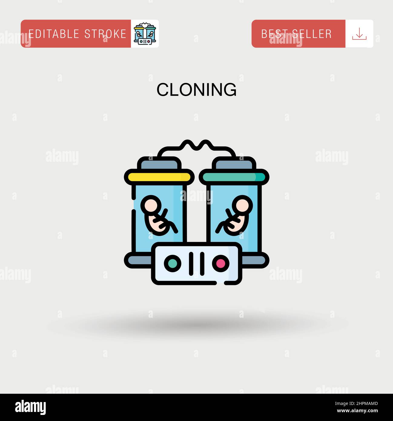 Cloning Simple vector icon. Stock Vector