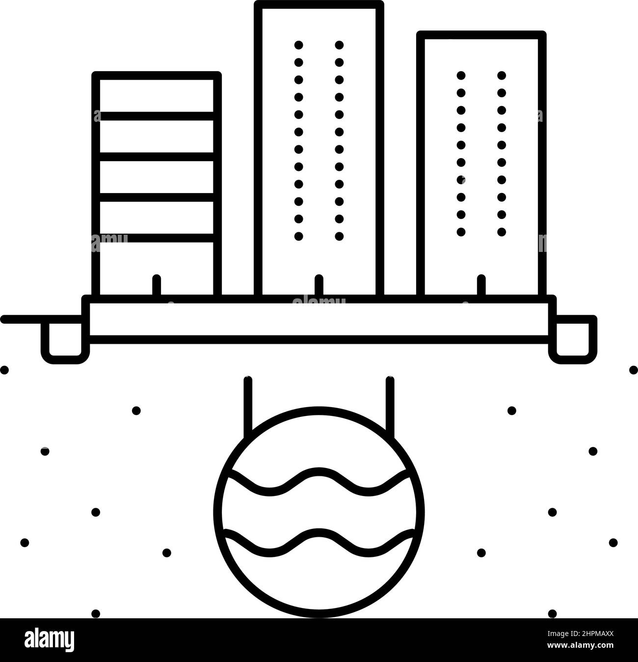 urban drainage system line icon vector illustration Stock Vector Image ...
