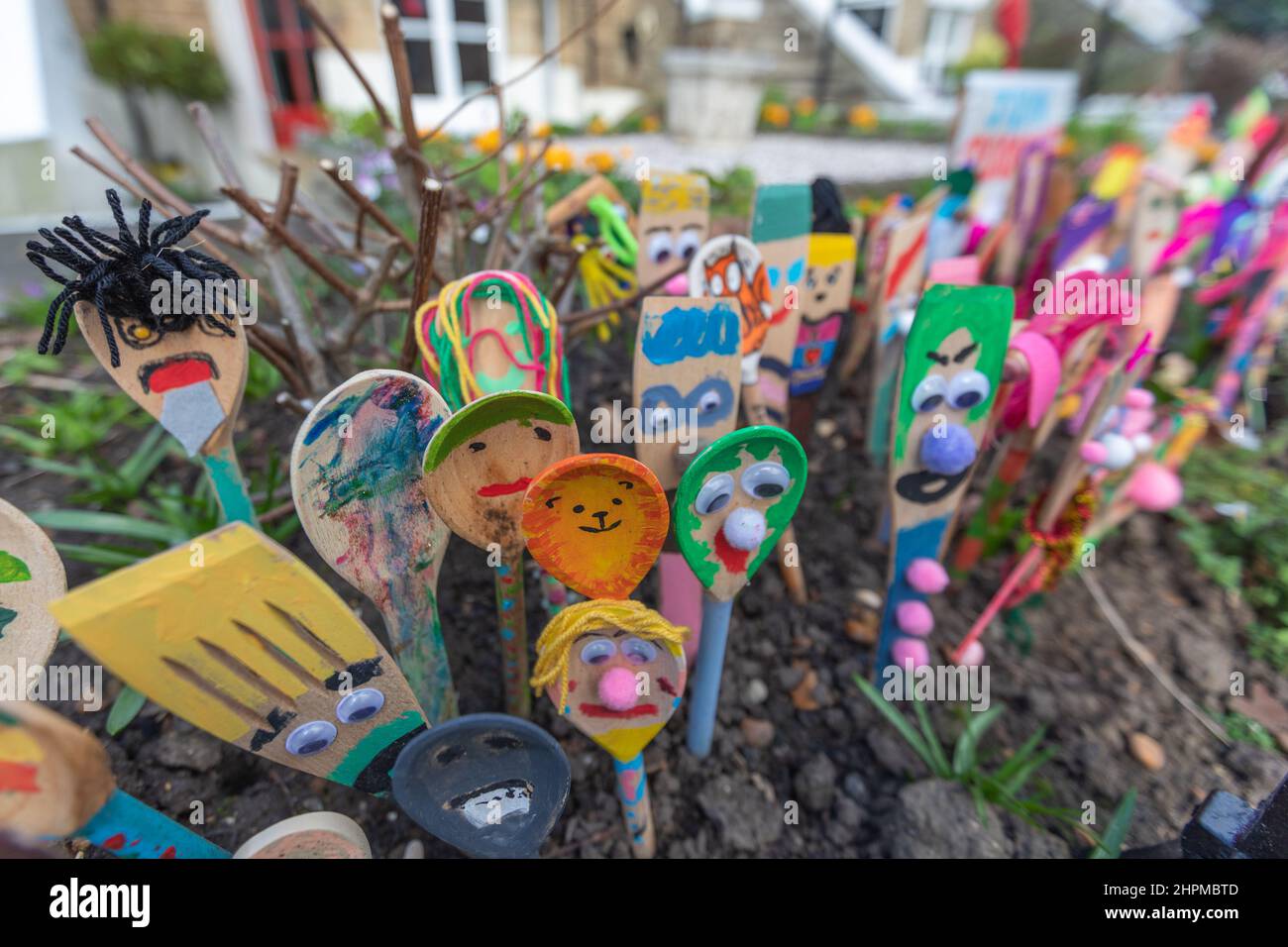 Southend on Sea, UK. 22nd Feb, 2022. A collection of wooden spoons and