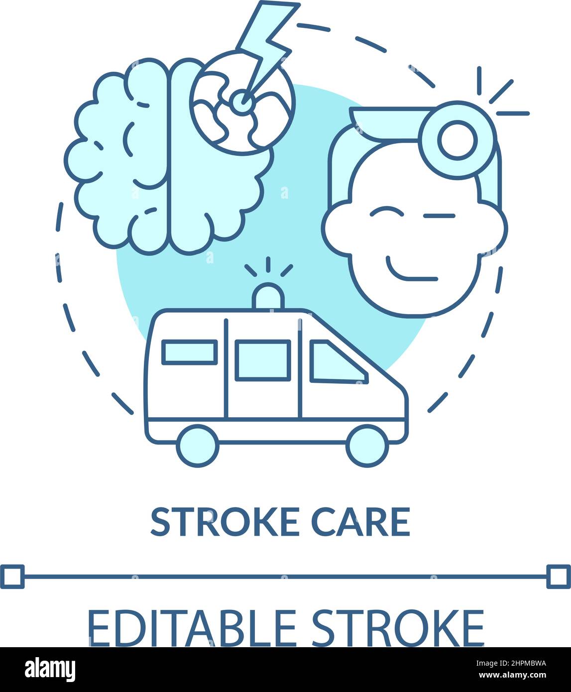 Stroke care turquoise concept icon Stock Vector Image & Art - Alamy