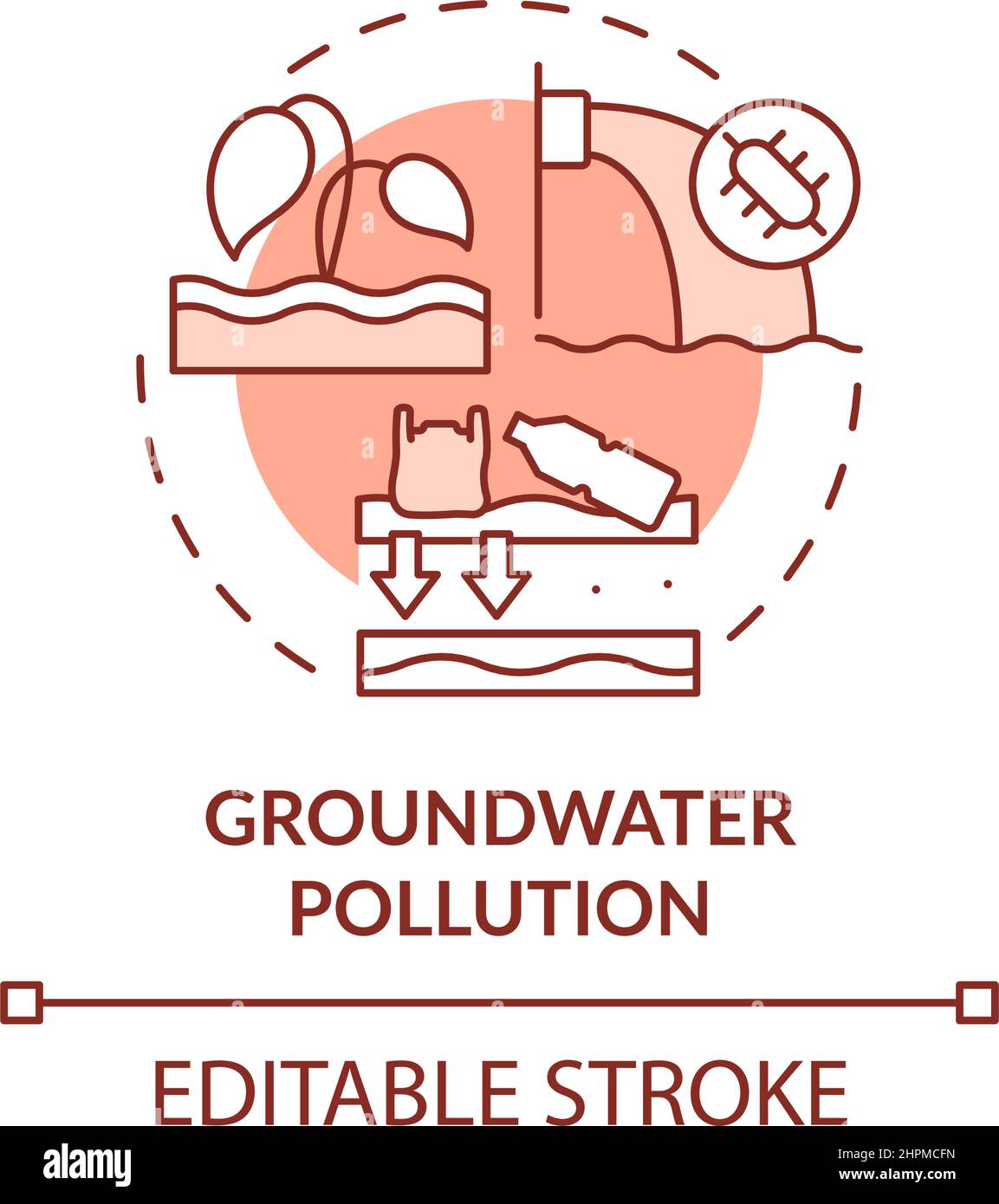 Groundwater pollution terracotta concept icon Stock Vector Image & Art ...
