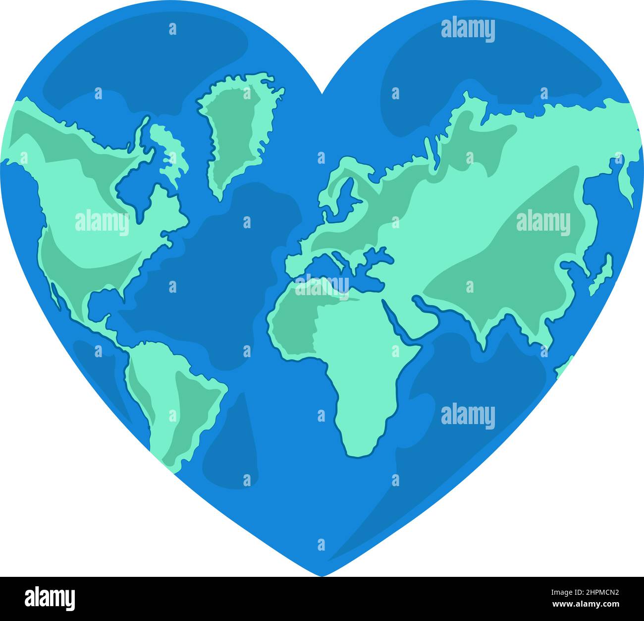 Heart shaped world map Stock Vector Images Alamy