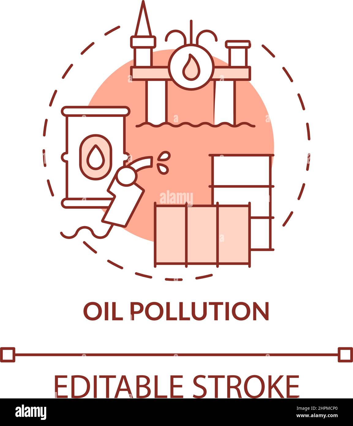 Oil pollution terracotta concept icon Stock Vector Image & Art - Alamy