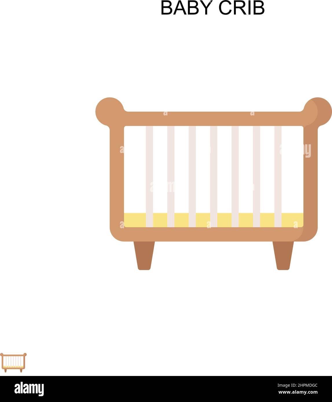 Baby crib Simple vector icon. Illustration symbol design template for