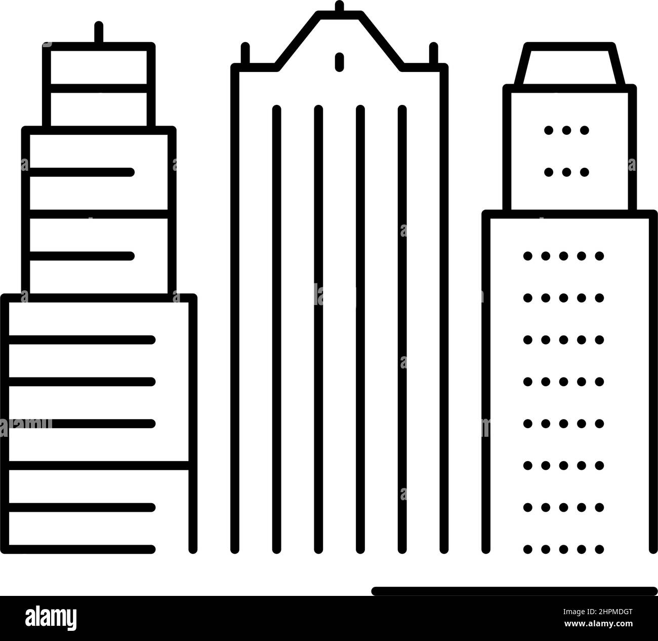 skyscraper business center building line icon vector illustration Stock