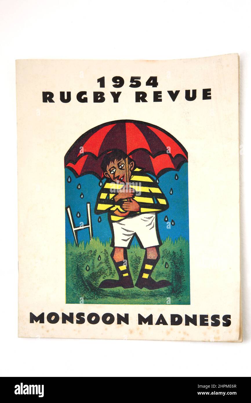 Vintage Book 1954 Rugby Revue Monsoon Madness Stock Photo