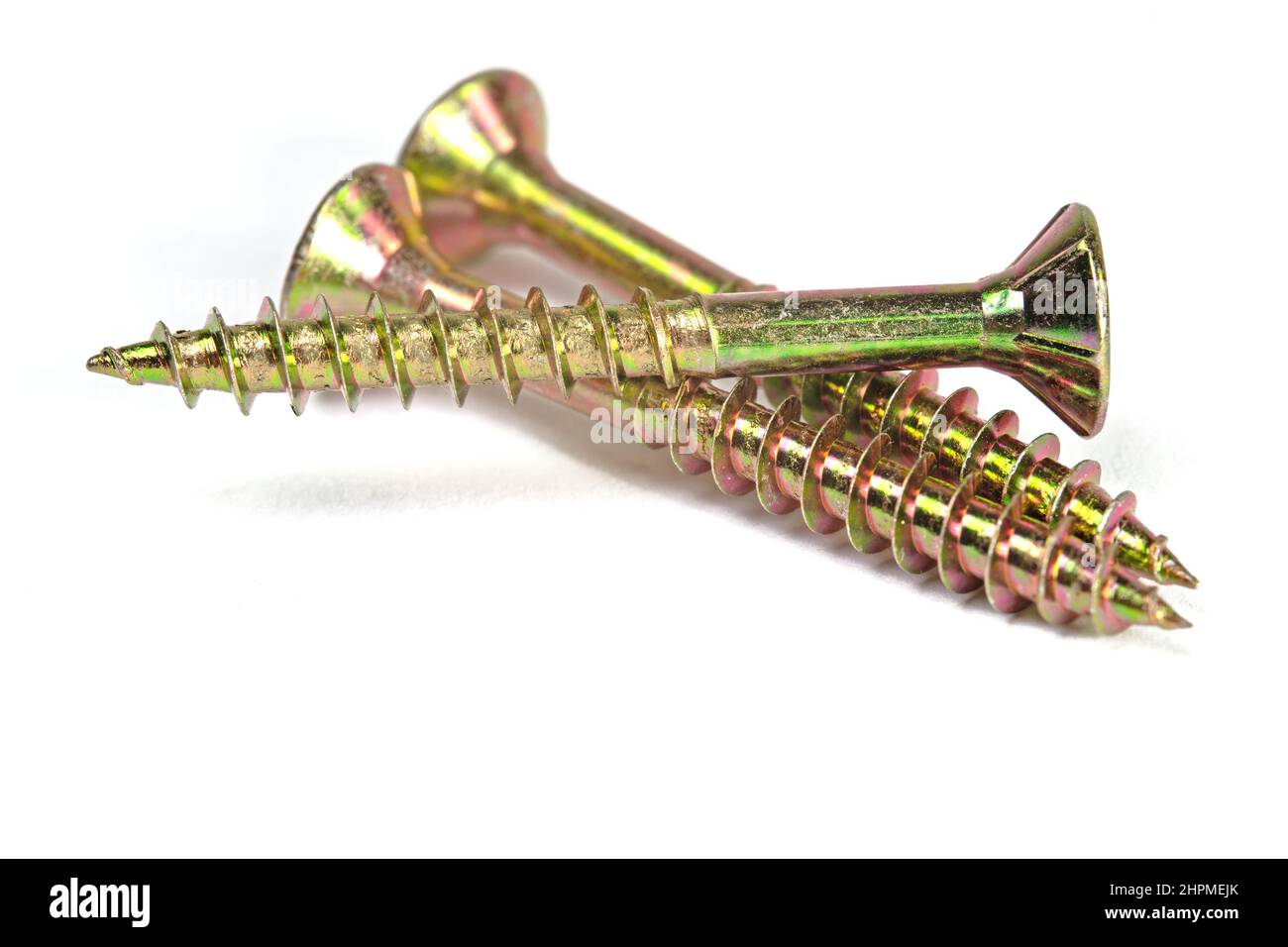 Galvanized wood screws in a closeup Stock Photo Alamy