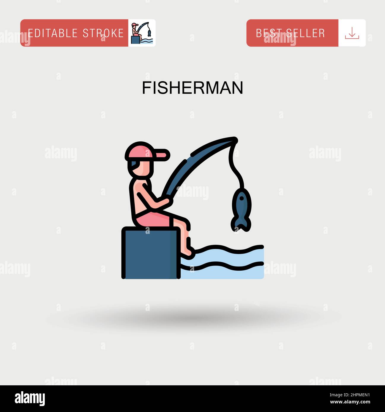Fisherman Simple vector icon Stock Vector Image & Art - Alamy
