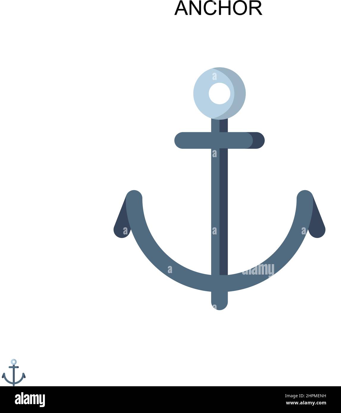 Anchor Simple vector icon. Illustration symbol design template for web mobile UI element. Stock Vector
