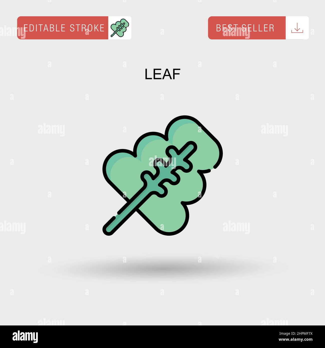Leaf Simple vector icon. Stock Vector