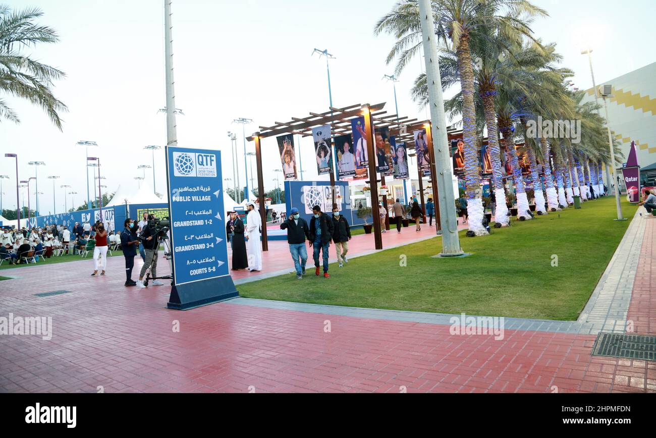 Doha, Qatar. 19th Feb, 2022. Tennis village is located in between the