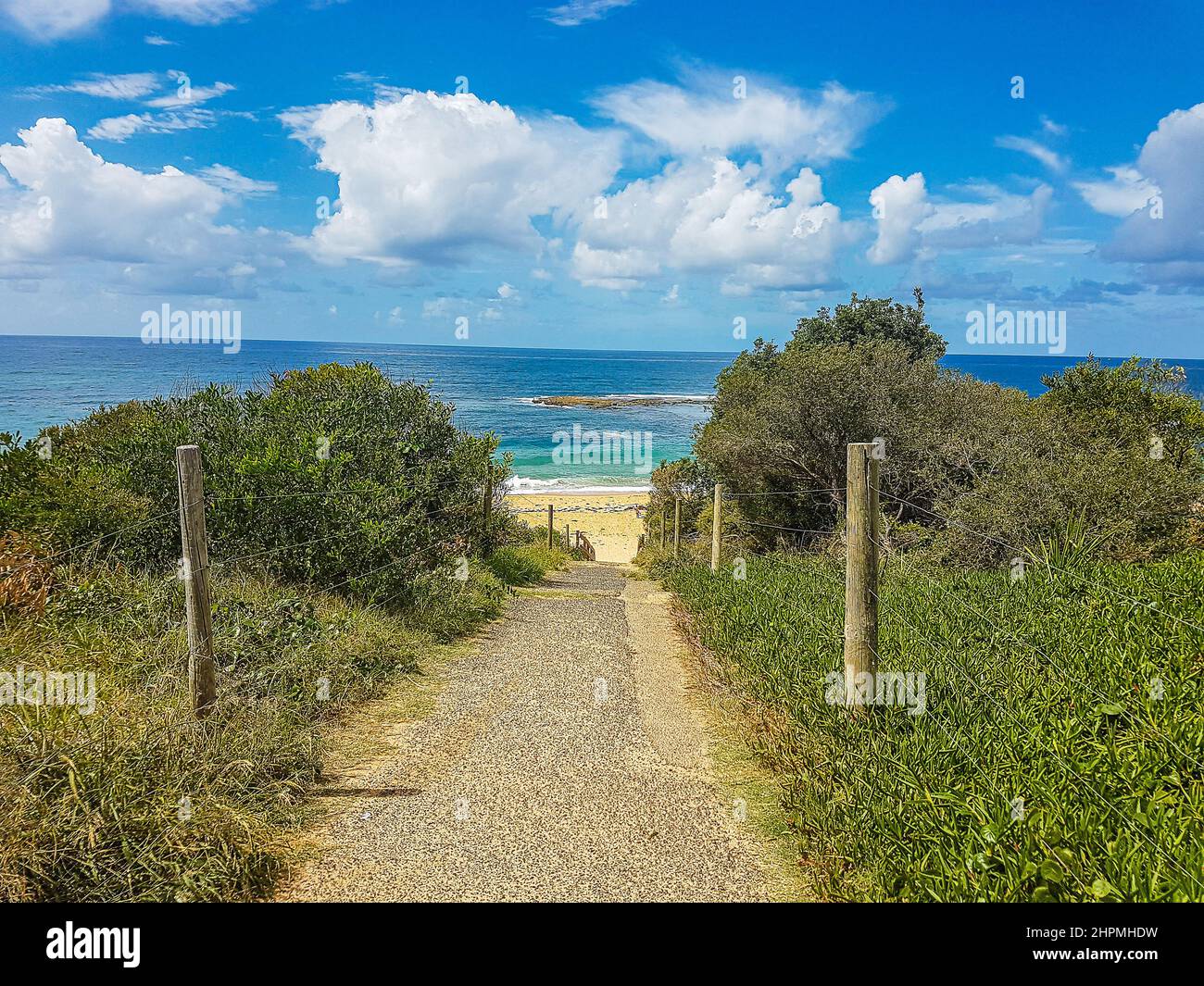 Entrance leading to the scenic Forresters Beach on the Central Coast