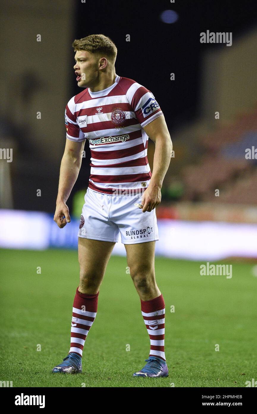 Wigan, England - 18 February 2022 - Morgan Smithies of Wigan Warriors during the Rugby League Betfred Super League Round 2 Wigan Warriors vs Leeds Rhinos at DW Stadium, Wigan, UK  Dean Williams Stock Photo