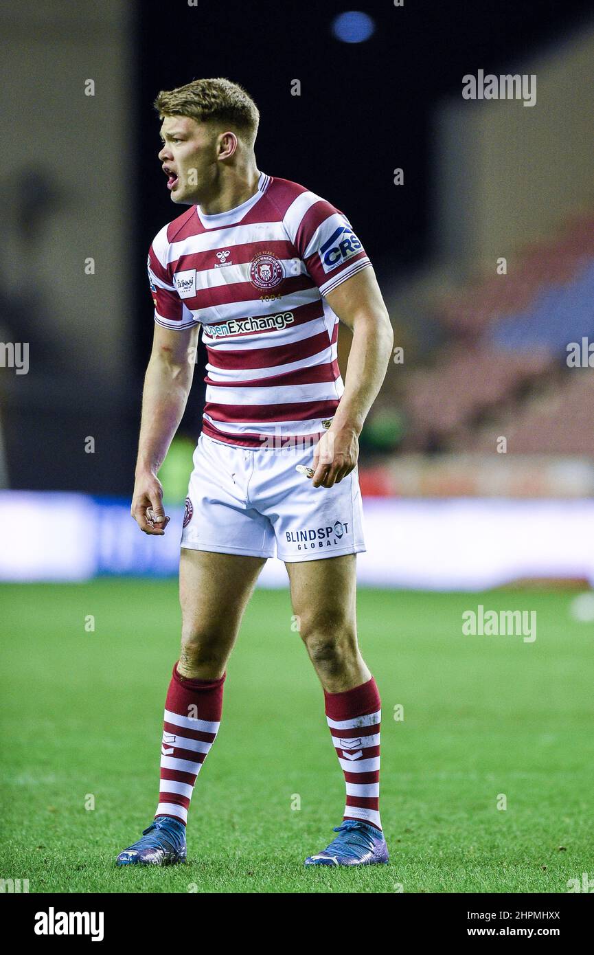 Wigan, England - 18 February 2022 - Morgan Smithies of Wigan Warriors during the Rugby League Betfred Super League Round 2 Wigan Warriors vs Leeds Rhinos at DW Stadium, Wigan, UK  Dean Williams Stock Photo