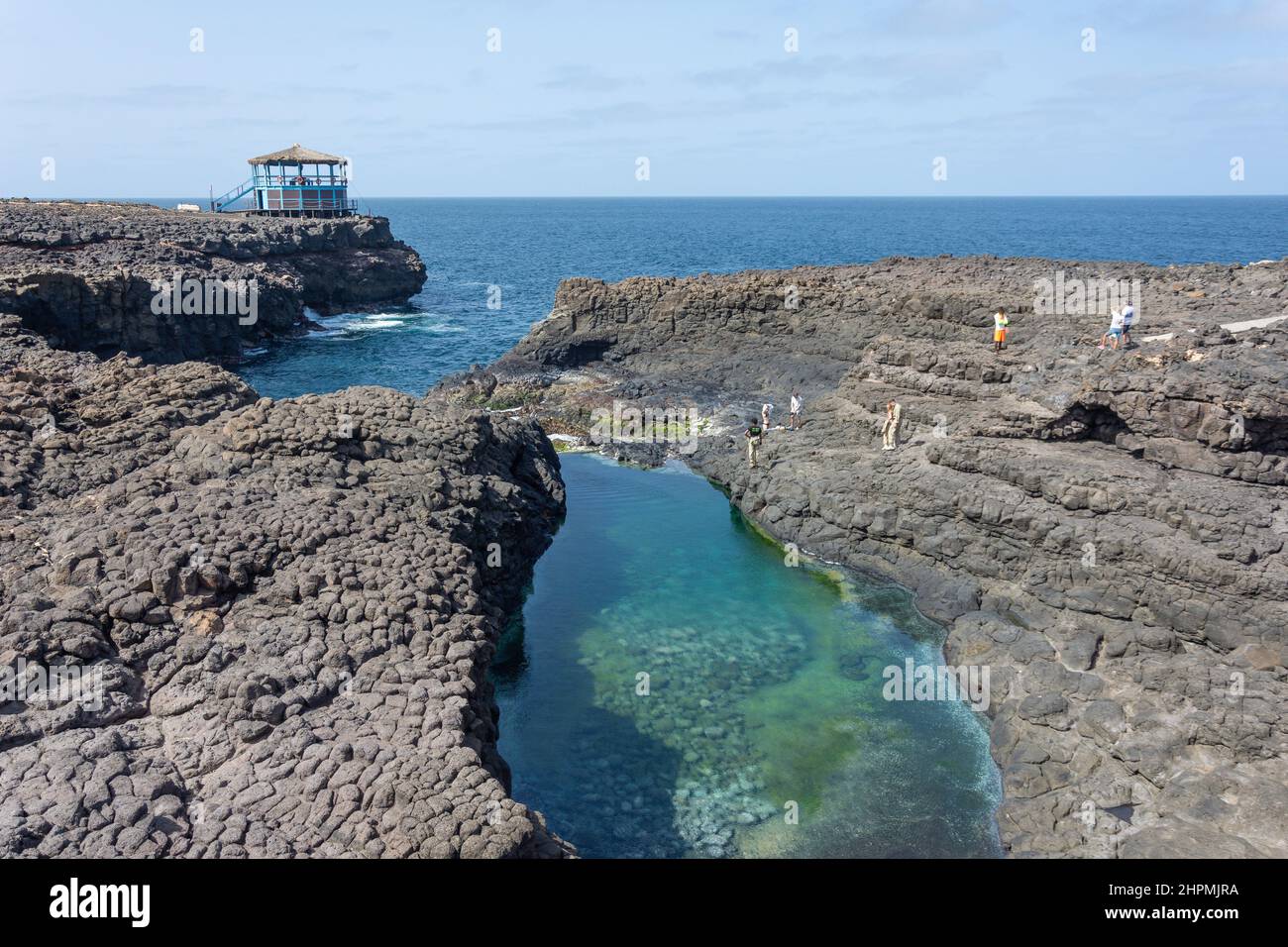 Natural pool of Buracona, Buracona-Ragona, Sal (IIha do Sal), República de Cabo (Cape Verde) Stock Photo