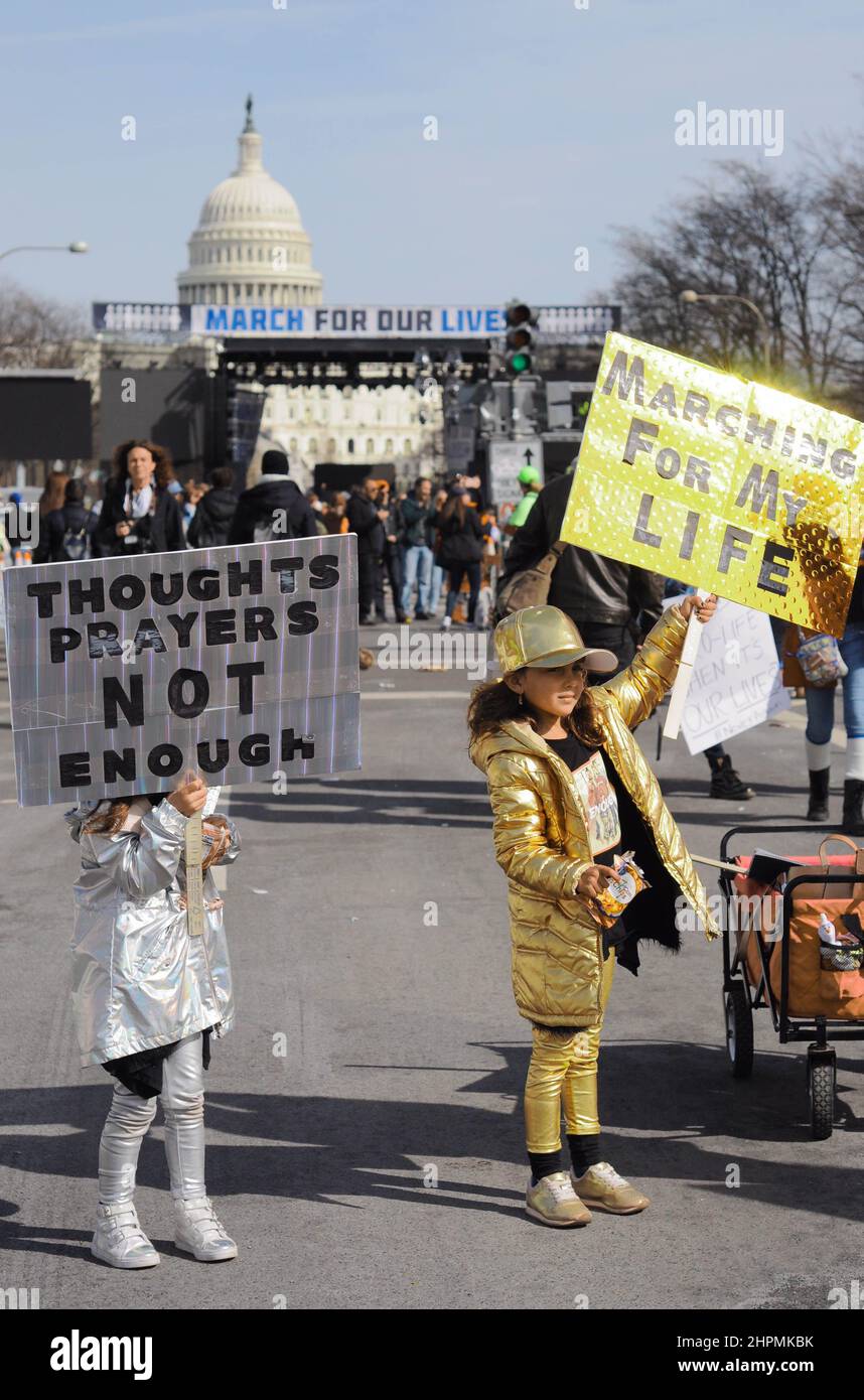 March for Our lives protest in Washington DC Stock Photo