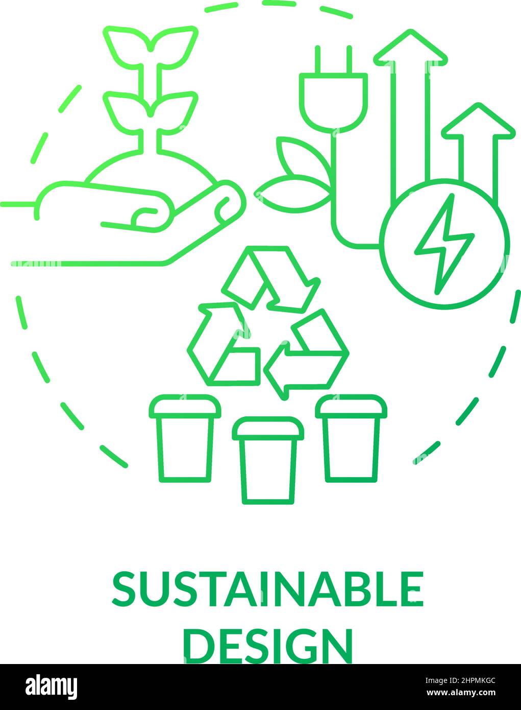 Sustainable design green gradient concept icon Stock Vector Image & Art ...
