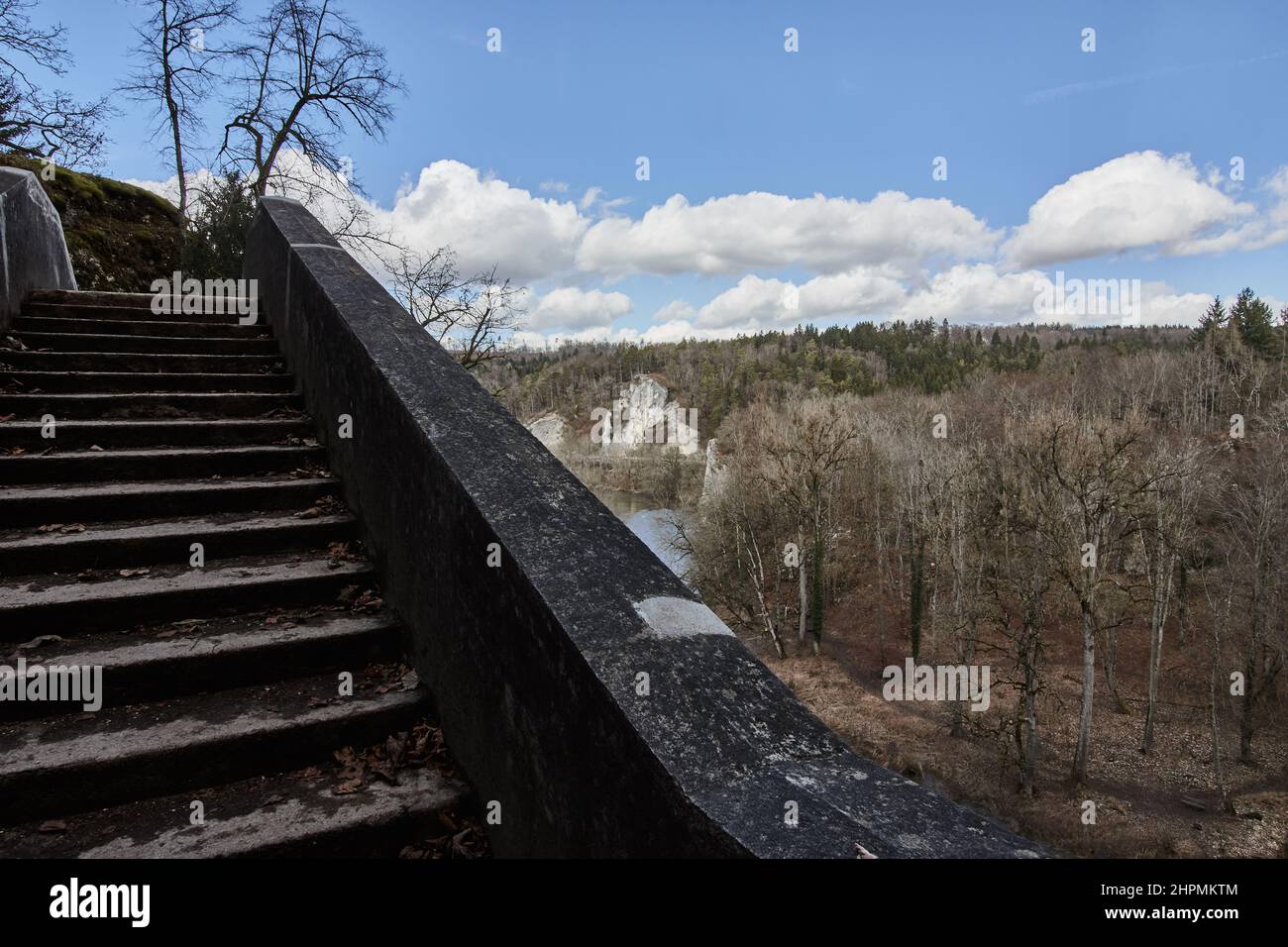 Devil's bridge (Teufelsbrücke) and Upper Danube Valley in Inzigkofen, Sigmaringen, Germany, Europe. Stock Photo