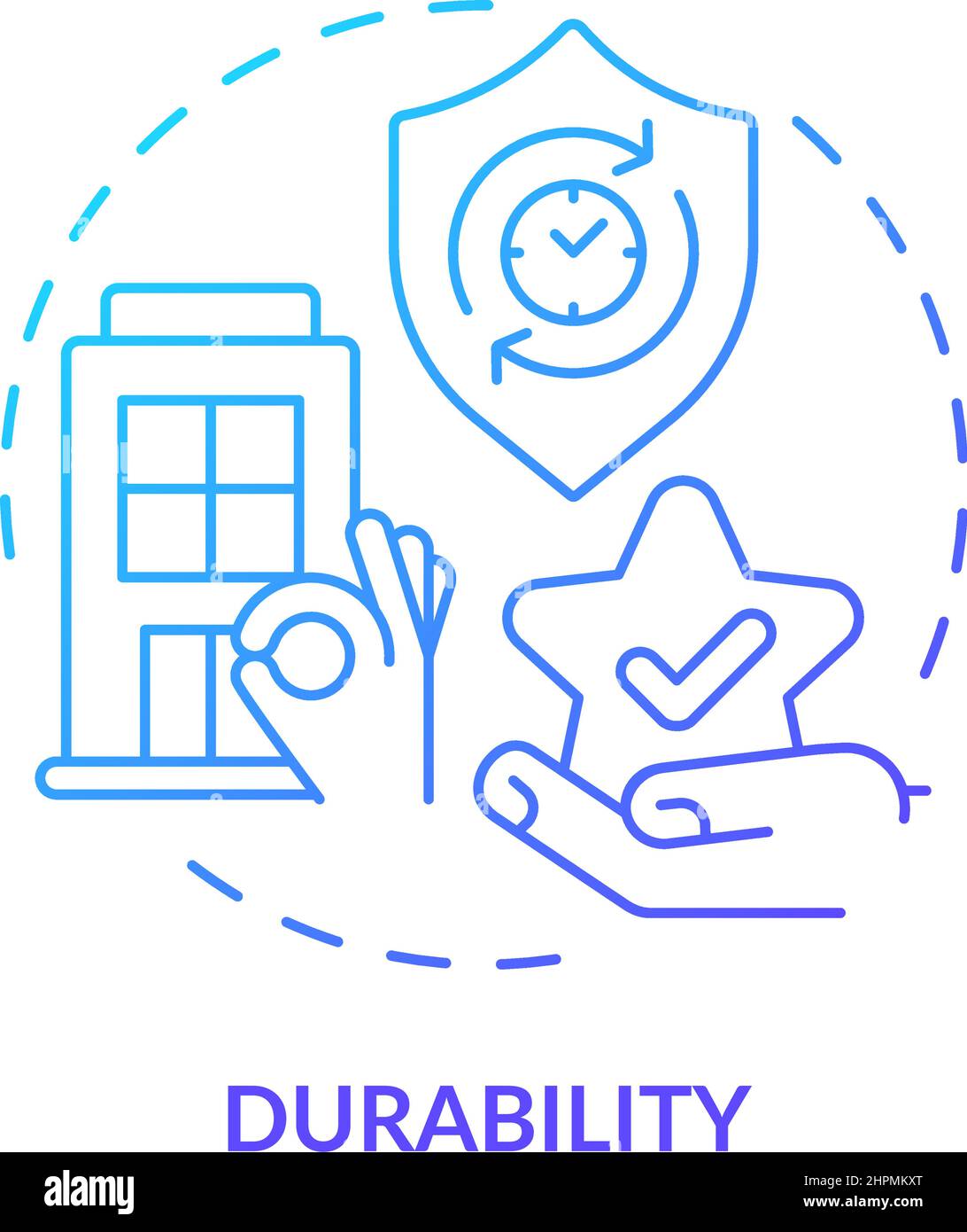 Durability blue gradient concept icon Stock Vector Image & Art - Alamy