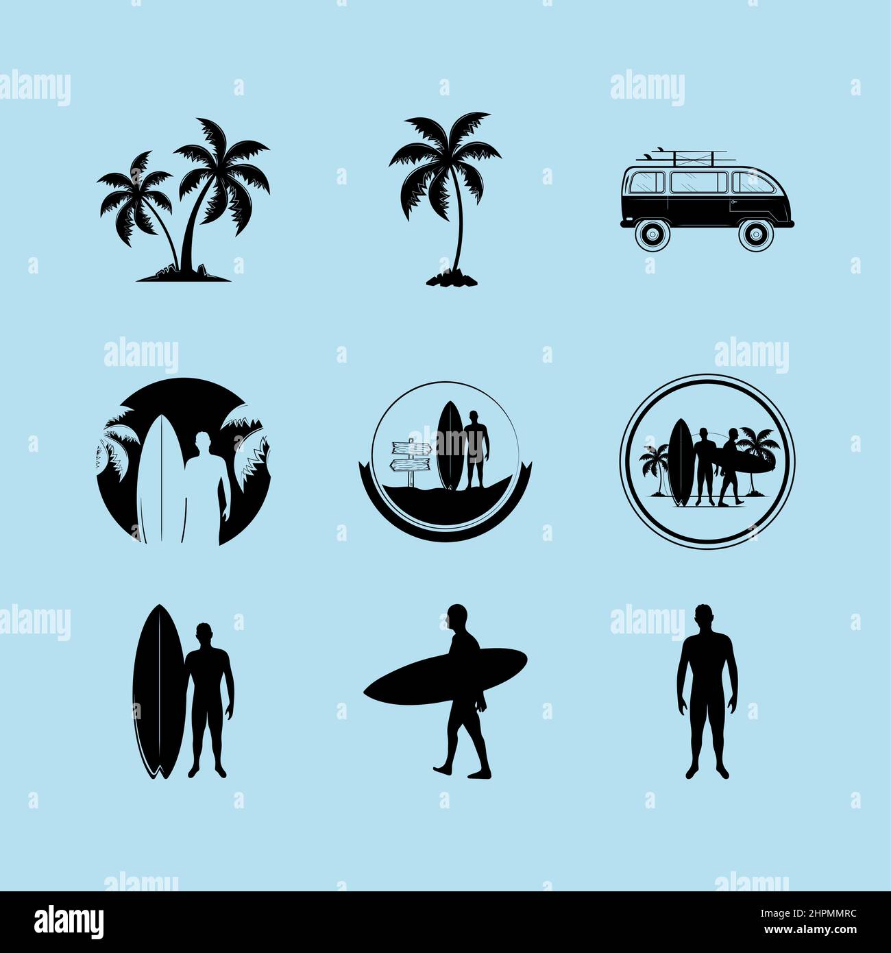 set of surfing Stock Vector Image & Art - Alamy