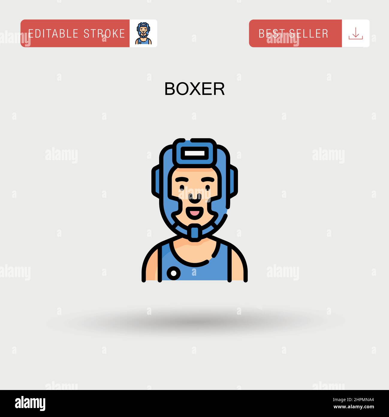 Boxer Simple vector icon. Stock Vector