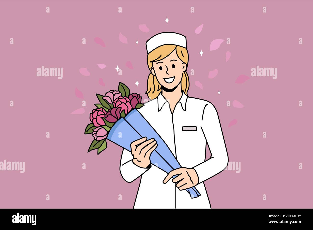 Thank you doctor and Nurses concept. Smiling woman doctor or nurse