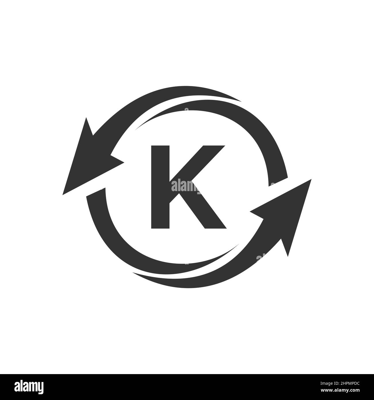 Finance Logo With K Letter Concept. Marketing And Financial Business Logo. Letter K Financial Logo Template With Marketing Growth Arrow Stock Vector