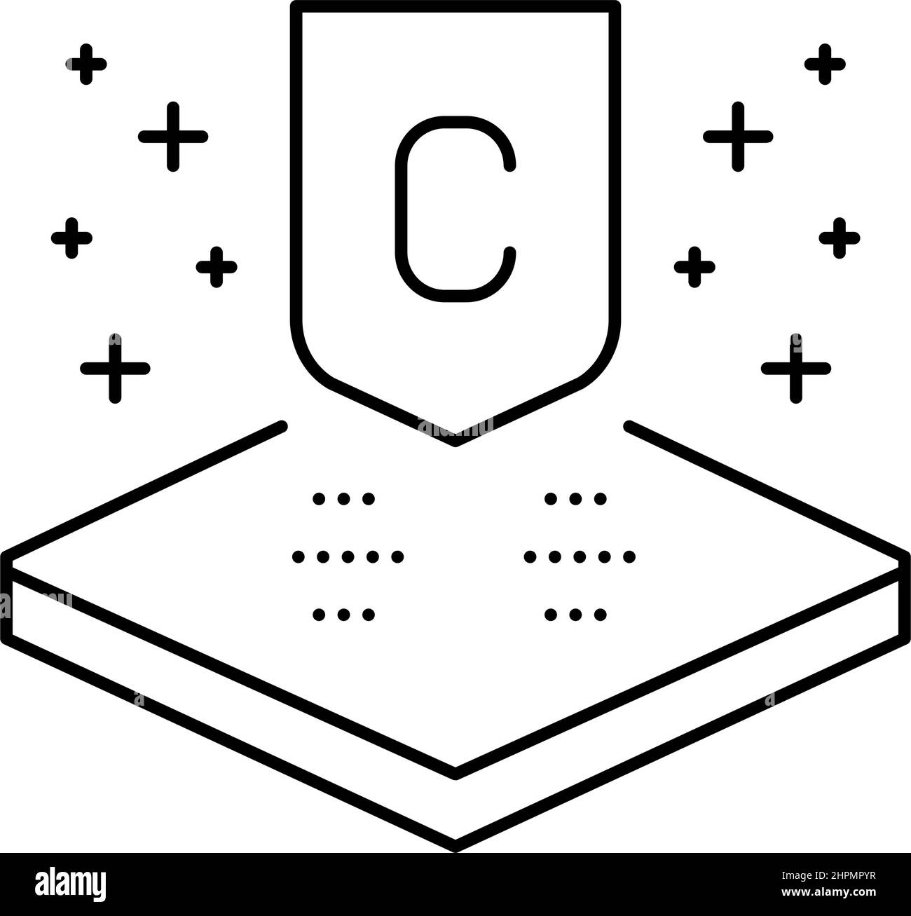 chemical treatment fabrics properties line icon vector illustration