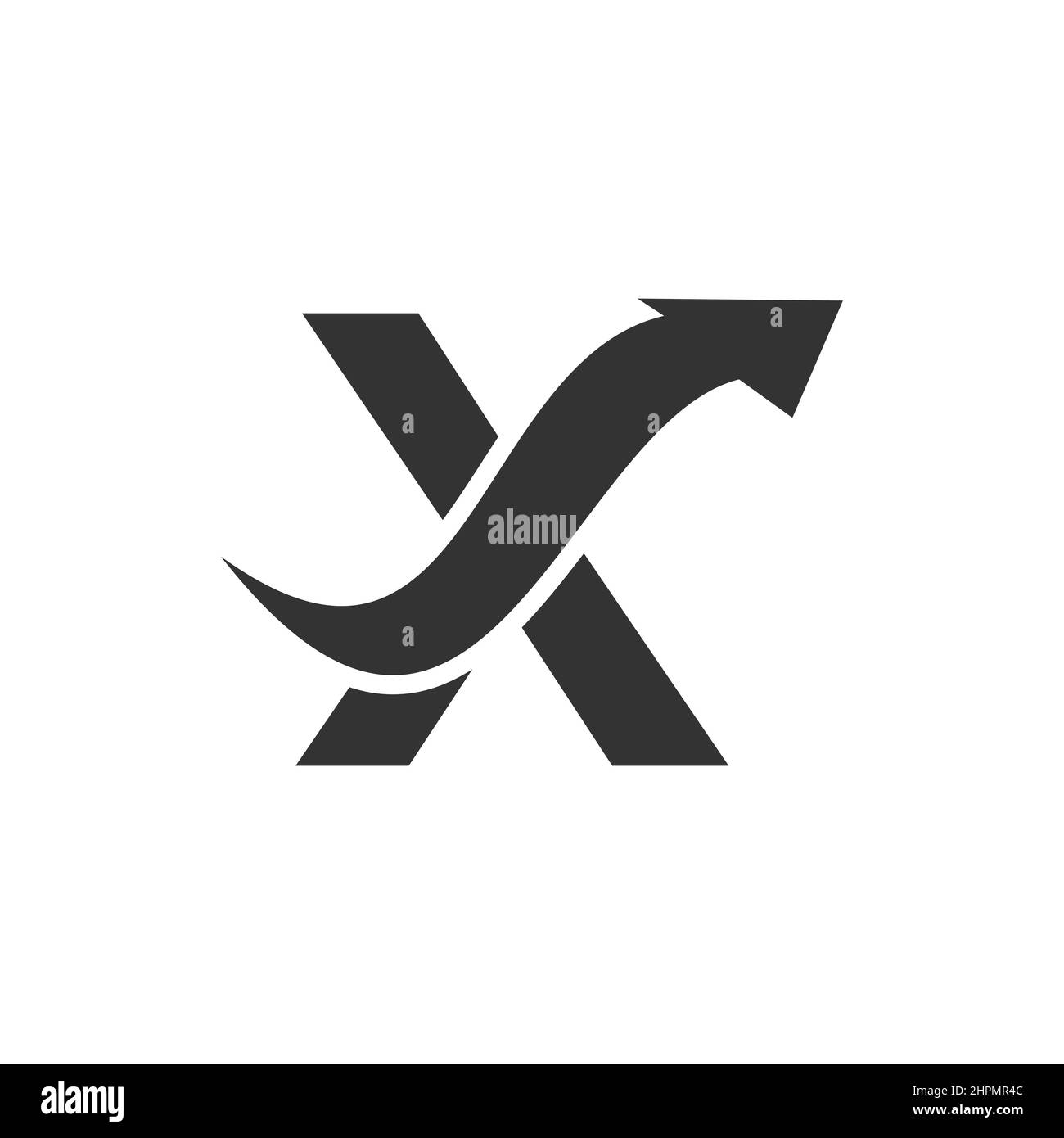 Finance Logo With X Letter Concept. Marketing And Financial Business Logo. Letter X Financial Logo Template With Marketing Growth Arrow Stock Vector