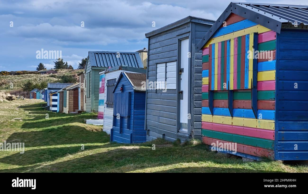 Hopeman Hopeman beach huts hi-res stock photography and images - Alamy