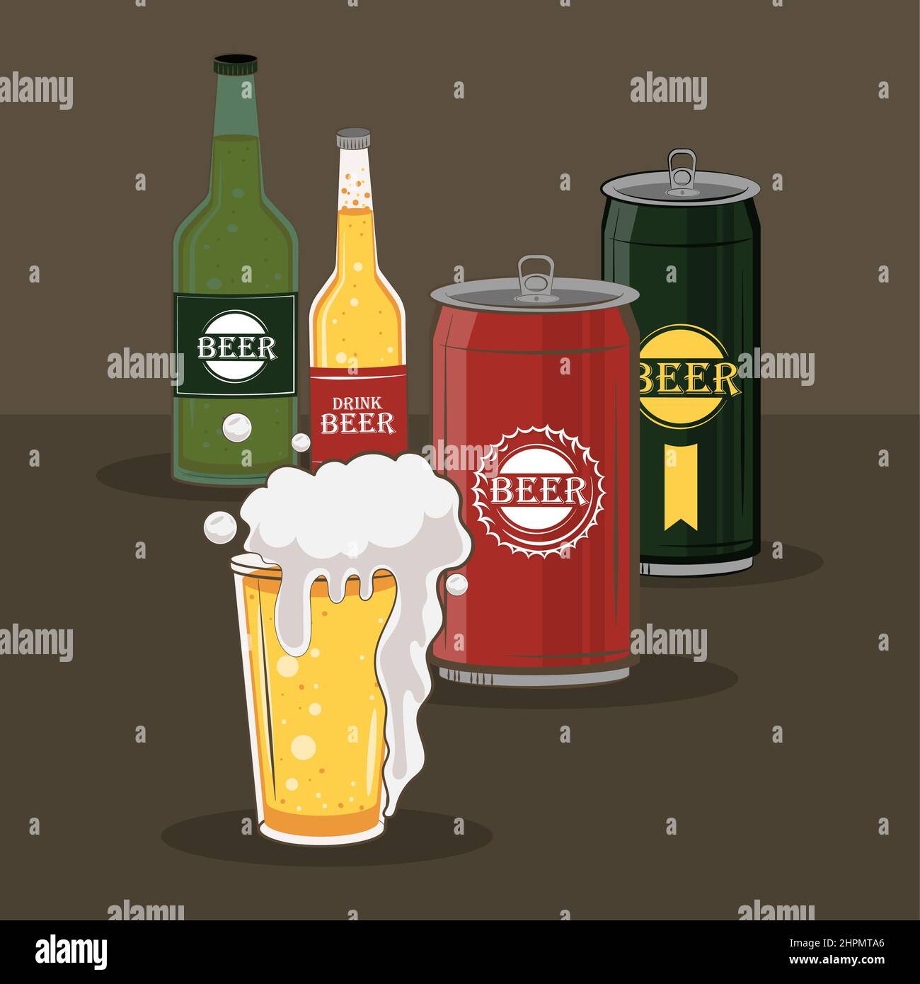 different beer bottle and canned Stock Vector Image & Art Alamy
