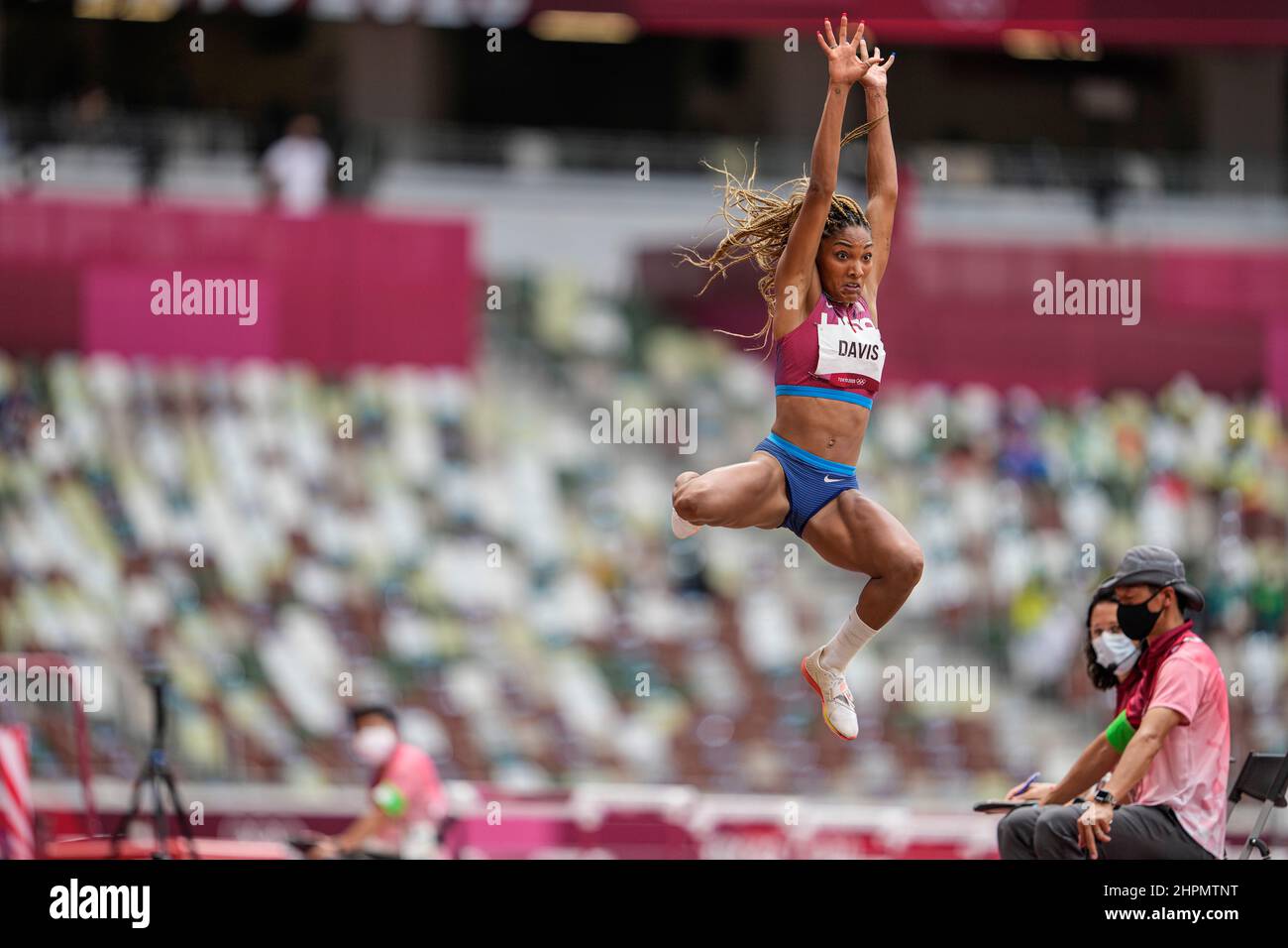 Tara Davis participating in the Tokyo 2020 Olympic Games in the long