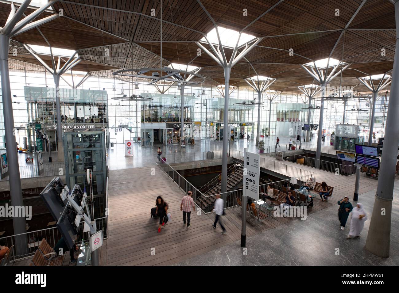 Interior terminal of Casa Port train station in Casablanca, Morocco. Stock Photo