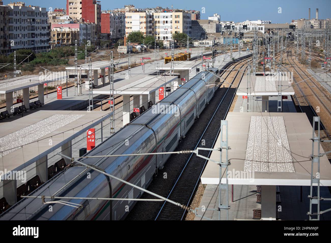 High speed rail at the Casa Voyageurs train station in Casablanca, Morocco. Stock Photo