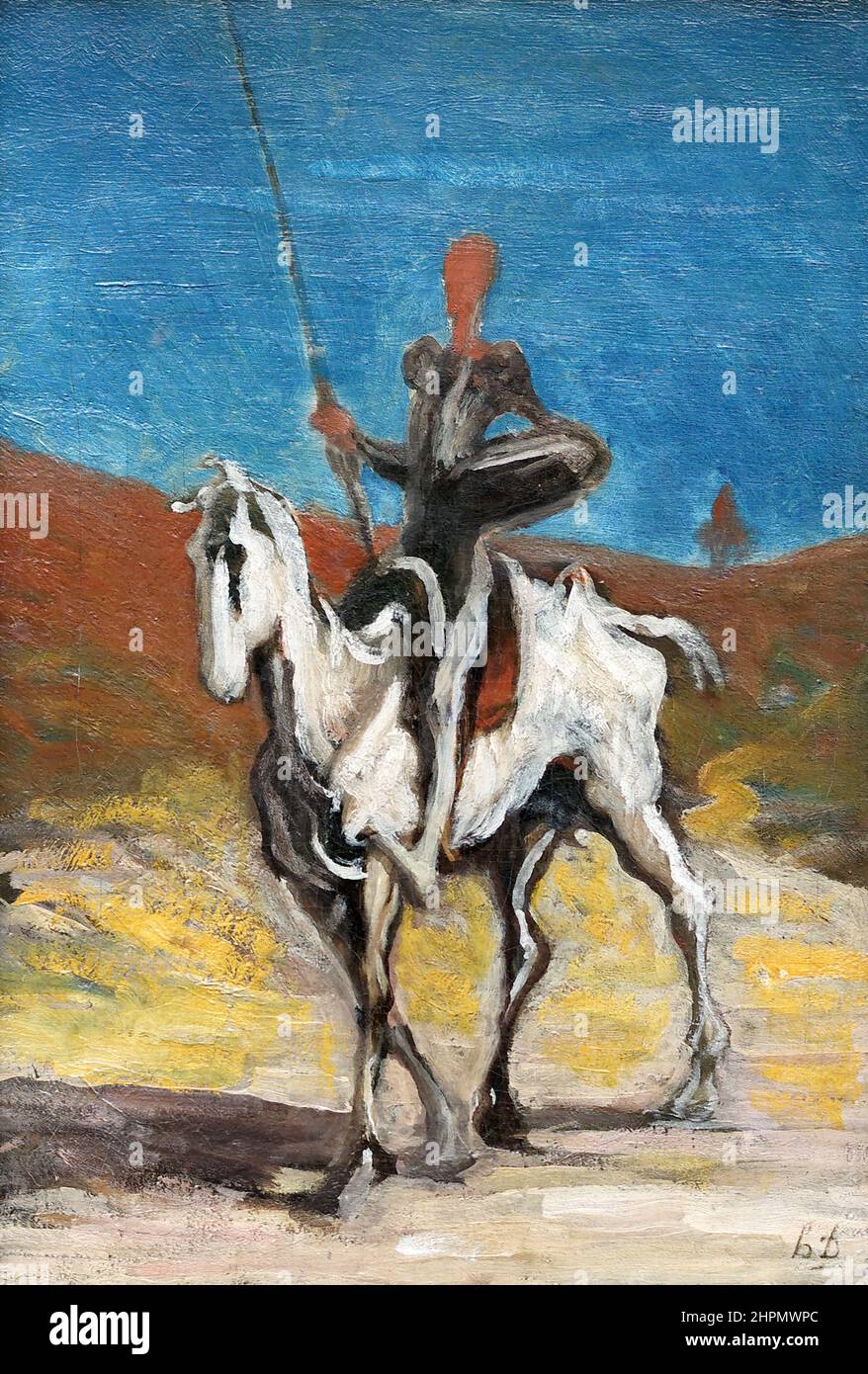 Don Quixote by Honoré Daumier (1808-1879), oil on canvas, c. 1868 Stock Photo