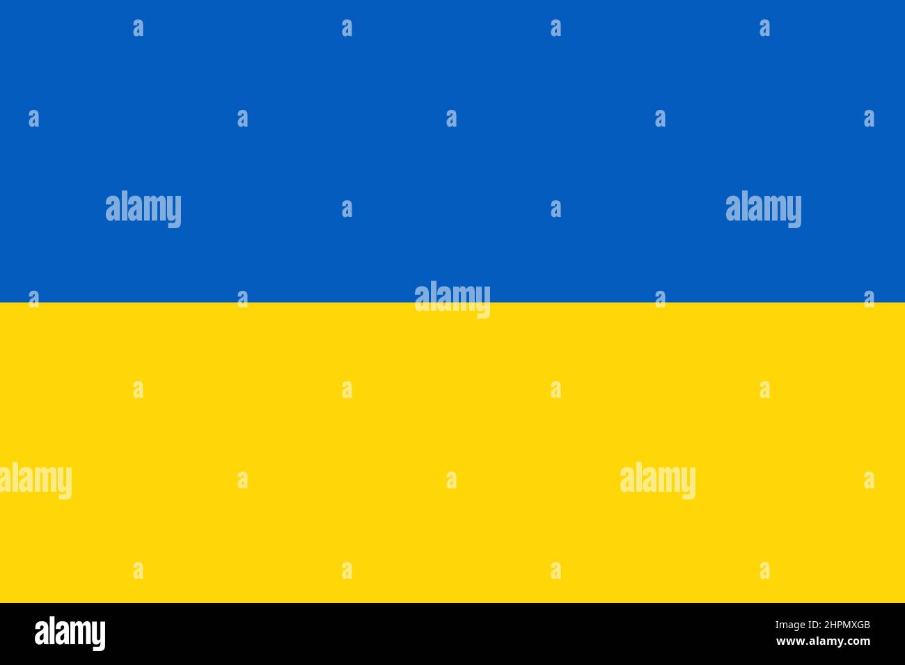 Ukraine blue and yellow bicolor flag illustration suitable for banner or background. Ukrainian national flag image Stock Photo