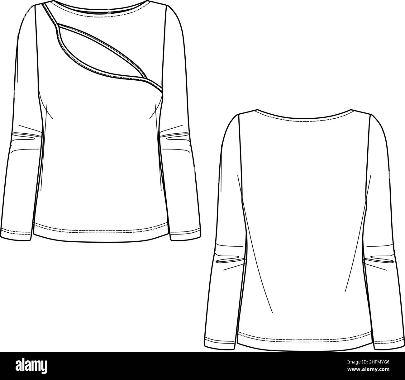 Women's Simple Long Shirt Design Apparel Template Fashion Flat Sketch Stock  Vector by ©Galieva0410 378396272